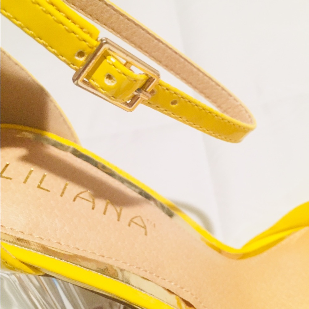 💥New Liliana Yellow Peep Toe Heels - Picture 6 of 8
